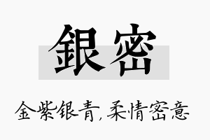 银密名字的寓意及含义