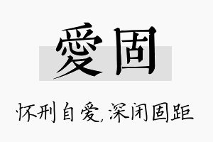 爱固名字的寓意及含义