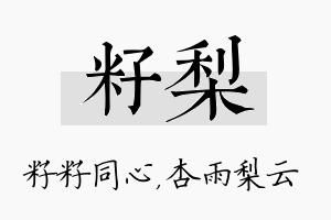 籽梨名字的寓意及含义