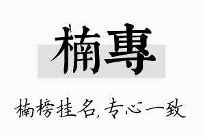 楠专名字的寓意及含义