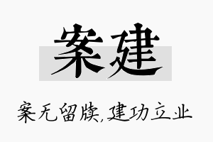 案建名字的寓意及含义