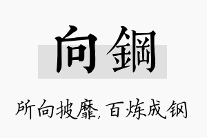 向钢名字的寓意及含义