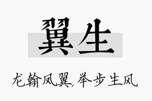 翼生名字的寓意及含义