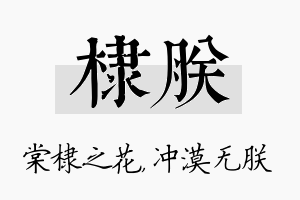 棣朕名字的寓意及含义