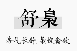 舒枭名字的寓意及含义