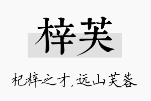 梓芙名字的寓意及含义