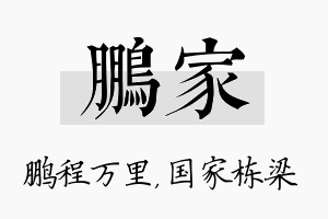 鹏家名字的寓意及含义