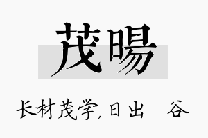 茂旸名字的寓意及含义