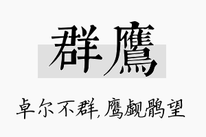 群鹰名字的寓意及含义