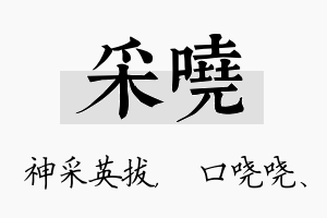 采哓名字的寓意及含义