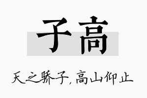 子高名字的寓意及含义