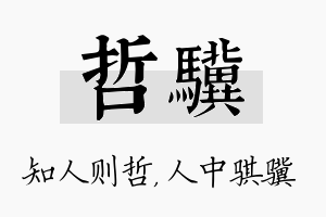 哲骥名字的寓意及含义