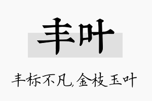 丰叶名字的寓意及含义