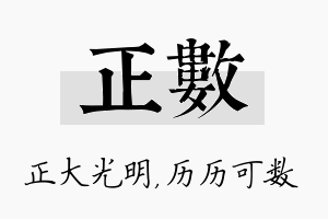 正数名字的寓意及含义