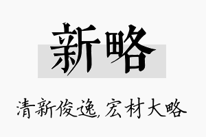 新略名字的寓意及含义