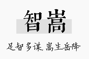 智嵩名字的寓意及含义