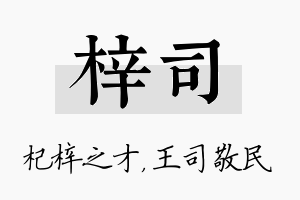 梓司名字的寓意及含义