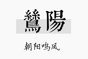 鸶阳名字的寓意及含义