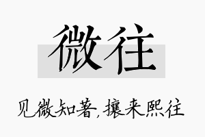 微往名字的寓意及含义