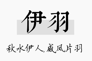 伊羽名字的寓意及含义