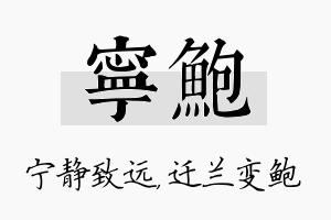 宁鲍名字的寓意及含义