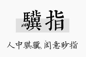 骥指名字的寓意及含义