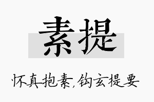 素提名字的寓意及含义