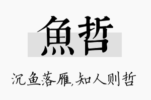 鱼哲名字的寓意及含义