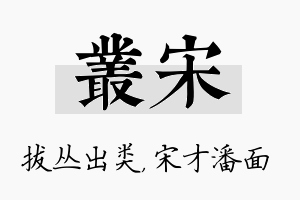 丛宋名字的寓意及含义