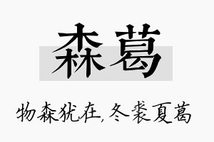 森葛名字的寓意及含义