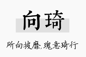 向琦名字的寓意及含义