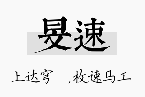 旻速名字的寓意及含义