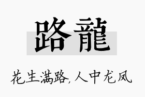 路龙名字的寓意及含义