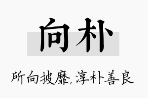 向朴名字的寓意及含义