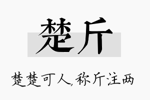 楚斤名字的寓意及含义