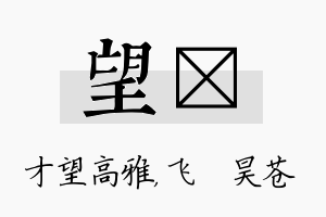 望翀名字的寓意及含义