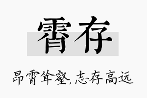 霄存名字的寓意及含义