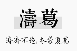 涛葛名字的寓意及含义