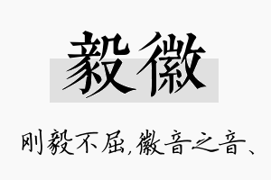 毅徽名字的寓意及含义