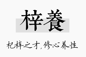 梓养名字的寓意及含义