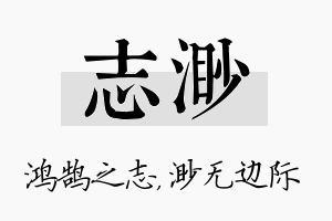 志渺名字的寓意及含义