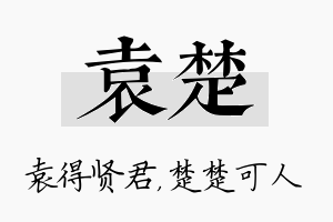 袁楚名字的寓意及含义