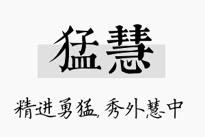 猛慧名字的寓意及含义