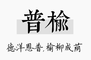 普榆名字的寓意及含义