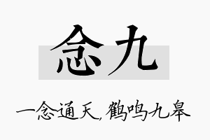 念九名字的寓意及含义