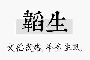 韬生名字的寓意及含义