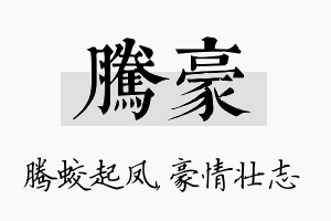 腾豪名字的寓意及含义