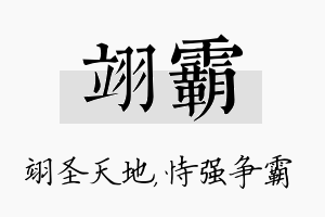 翊霸名字的寓意及含义