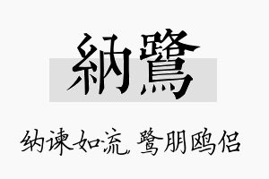 纳鹭名字的寓意及含义