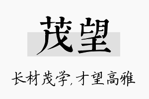 茂望名字的寓意及含义